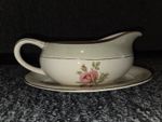 Vintage Crown Ducal Gravy Boat Fast Stand Rose Pattern England Art Deco 1920s