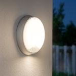 LED PIR Wall & Ceiling Round Circular White Bulkhead Flush Mounted 10W CCT IP65