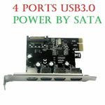 PCI-E to USB 3.0 4-Port PCI Express Expansion Card Adapter Hub SATA POWER