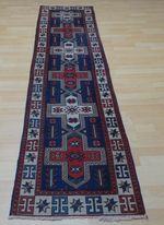 HAND MADE Hall Runner Carpet Rug Wool Vintage Woven ORIENTAL Area 8ft 10" x 2ft