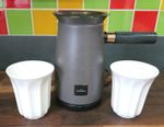 Hotel Chocolat Velvetiser Charcoal Grey & 2 x White Pod cups - USED Excellent