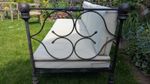 Wrought Iron Antique Daybed   Cream Water-resistant Seat And Back Pads
