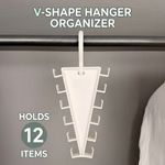 Rotatable V Shaped Clothes Hanger with 12 Hooks Closet Space Saving Organizer