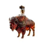 Buffalo Trace  Bourbon Whiskey Bottle Bison Shaped Whiskey Decanter Glass Bottle
