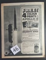 Crosse & Blackwell APOLLO 8 Space Rocket 1960's Promo Advert 1969 Vintage 60s