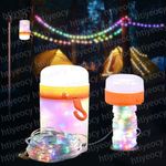Portable 10M Camping String Lights Stowable Retractable Fairy Light Waterproof