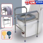 Universal Raised Toilet Seat Frame Stainless Steel Adjustable Riser for Elderly