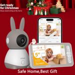ieGeek Wifi Baby Monitor with Camera and 2K Night Vision, Phone App & 5" Screen