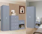 High Gloss Bedroom Furniture Set 2 Door Wardrobe 4 Drawers Chest & Bedside Table
