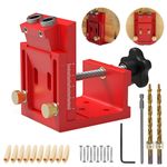 Aluminium Pocket Hole Jig Set 9mm Step Drill Guide Wood Joint Cabinet Maker Tool