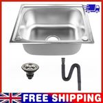 Square Single Bowl Stainless Steel Sink Kitchen Sink with Waste Plumbing Kit