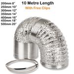 Air Ducting Aluminium Foil Flexible Ventilation Fan Duct Extractor 8" - 20 Inche