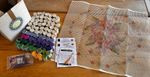 Rare Vintage Readicut Rug Kit 100% Pure Wool Violets Floral Circle 91cm 36” 