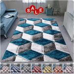 Modern Large Shaggy Rugs Living Room Bedroom Carpet Hallway Runner Rug Floor Mat