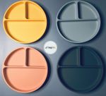 5 x BABY TODDLER SECTION SILICONE PLATES - WEANING MEAL TIME BABY CHILD KIDS