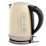 LOW VOLTAGE KETTLE 1.7L RAPID BOIL QUEST ROCKET CARAVAN CREAM STAINLESS STEEL