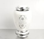 Adult Cremation Ashes Urn Large Funeral Memorial Urn White Heart Design Engraved