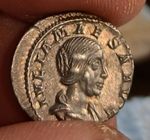 Julia Maesa AR Denarius  218/222 AD Rome Mint Rev Pudicitia Seated