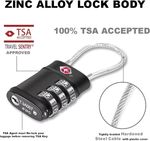 TSA Approved Combination Padlock 3 Digit Wire Lock TSA Lock TSA Cable Travel