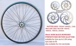 26 " MOUNTAIN BIKE DISC BRAKE FRONT WHEEL , rotors 140,160,180,203, DISC AND RIM