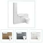 Bathroom Suite Combined Furniture Vanity Unit Sink Toilet Set & Back to Wall WC