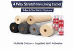 4 Way Stretch Carpet Glue Adhesive Van Lining Trim Multiple Lengths