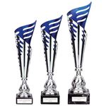 SILVER AND BLUE ATLANTIS CUP GALAXY TROPHY AWARD CUP 3 SIZES FREE ENGRAVING