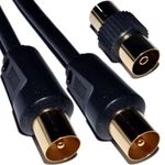 Coaxial TV Aerial Cable Extension RF Fly Lead Digital Male to Male Coax 1m - 50m