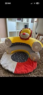 Lion Baby Soft Floor Seat Armchair Support Pillow, Portable Yellow Plush