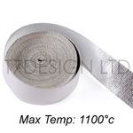 Adhesive Aluminised Silica Fabric Heat Barrier Tape 1.5" x 15ft (38mm x 4.5m)