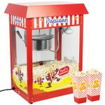 HAXRO Popcorn Machine 8oz Red Retro-Style Maker Movie Nights Parties Non-Stick