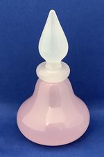 Vintage Archimede Seguso Murano Pink Glass Perfume Bottle With Stopper and Label
