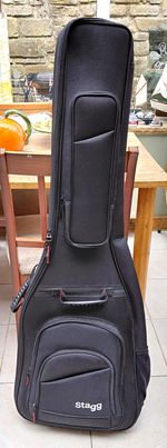 Stagg Black Padded Electric BassGuitar Gig Bag Soft Case with Backpack Straps
