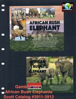 $25.25 Scott Value - 2021 GAMBIA Elephants 2 s/s Bush Africa Wildlife MNH NH UMM