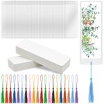DIY Bookmark Making Kit 100PCS Blank Bookmarks Sleeves Tassels 5.5x2 Inch NEW