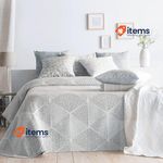 VIALMAN Bedspread Sofia 27 Super King Bed Throw Blue Quilt Coverlet Size 270 cm