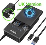 Mokin NVMe M.2 Dual Enclosure Clone Copy Hard Drive UK Plug with USB-C & USB-A