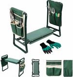 Garden Kneeler 2-in-1 Folding Gardening Padded Seat and Tool Bag &Digging Gloves