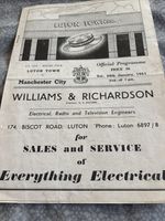 Luton Town V Manchester City Fa Cup 4th Round 1961 Extremely RARE and in mint 