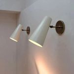 Pair of 1950s Mid Century Modern Wall Sconce Stilnovo Brass Halloween Wall Lamp