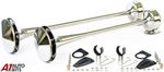 24V Air Horn 2 Chrome Horn Trumpet For  Man Daf Scania HGV Truck Lorry E Mark