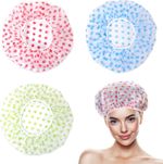 Shower Caps Reusable for Women, Waterproof, Shower Hat ( 3 Colours in a Pack )