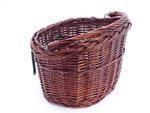 BIKE BASKET WICKER HANDMADE FRONT DARK BROWN WITH HANDLE LARGE