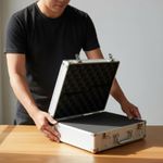 Aluminum Carrying Case Lightweight Aluminum Briefcase Shockproof for Job Site