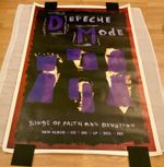 Original Vintage Large Depeche Mode Songs of Faith And Devotion UK Poster used