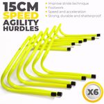 Football Training Hurdles Fitness Speed Agility Set of 6 15cm By Football Master