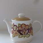 Rare Vintage Sadler Teapot 1960s Floral Brown Green Retro Kitsch