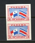 R3432   Panama   1961   flags  Cost Rica & Panama   IMPERF PAIR   MNH