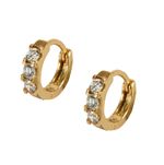 Childrens Girls18K Gold Filled Hoop Earrings CZ Crystals18ct Tiny 10mm GF 