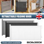 Retractable Baby Toddler Gate Safety Folding Pet Dog Gates Stairs 86 cm x 300 cm